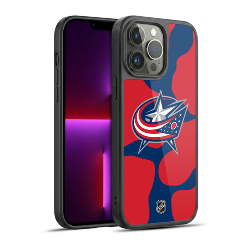 NHL Columbus Blue Jackets Cow Pattern Gel Armour Case For Apple iPhone 13 Pro Max