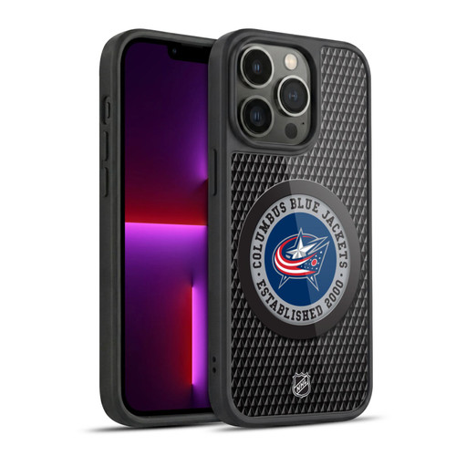 NHL Columbus Blue Jackets Puck Texture Gel Armour Case For Apple iPhone 13 Pro