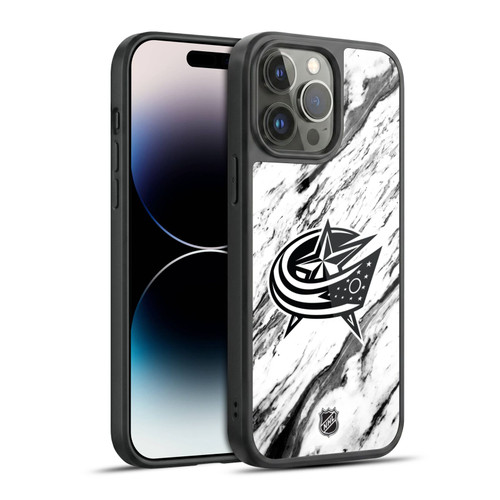 NHL Columbus Blue Jackets Marble Gel Armour Case For Apple iPhone 14 Pro Max