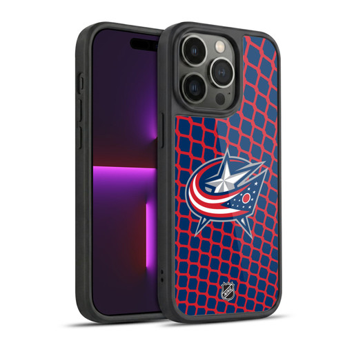 NHL Columbus Blue Jackets Net Pattern Gel Armour Case For Apple iPhone 14 Pro