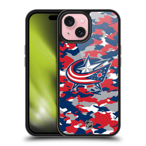 NHL Columbus Blue Jackets Camouflage Gel Armour Case For Apple iPhone 15 NHL Columbus Blue Jackets Camouflage Gel Armour Case For Apple iPhone 15