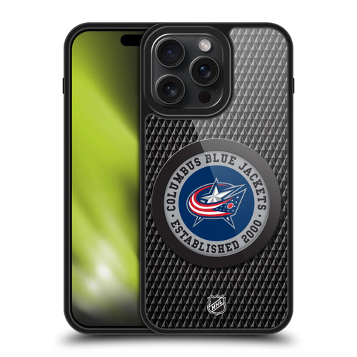 NHL Columbus Blue Jackets Puck Texture Gel Armour Case For Apple iPhone 15 Pro Max