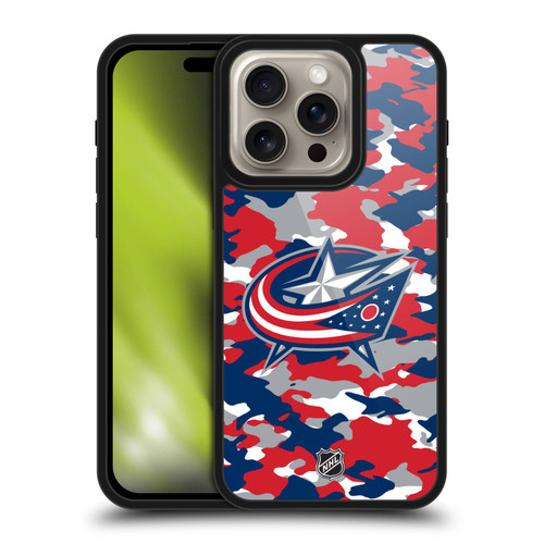 NHL Columbus Blue Jackets Camouflage Gel Armour Case For Apple iPhone 16 Pro NHL Columbus Blue Jackets Camouflage Gel Armour Case For Apple iPhone 16 Pro