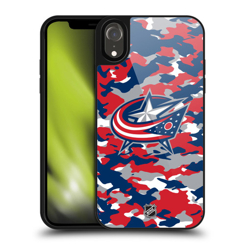 NHL Columbus Blue Jackets Camouflage Gel Armour Case For Apple iPhone XR