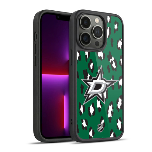 NHL Dallas Stars Leopard Pattern Gel Armour Case For Apple iPhone 13 Pro