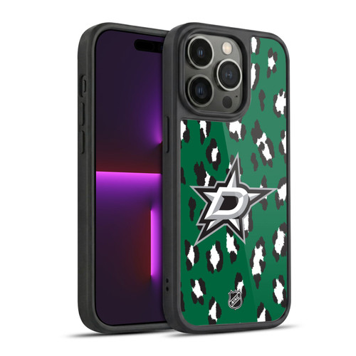 NHL Dallas Stars Leopard Pattern Gel Armour Case For Apple iPhone 14 Pro