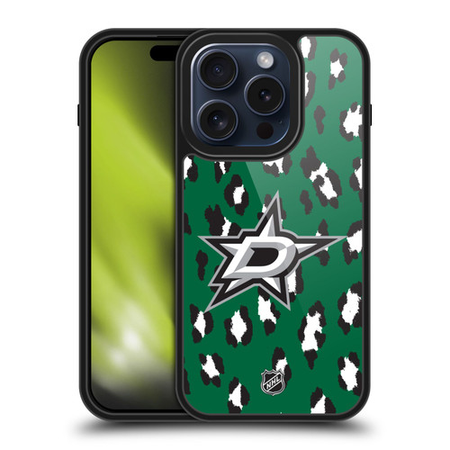 NHL Dallas Stars Leopard Pattern Gel Armour Case For Apple iPhone 15 Pro