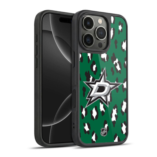 NHL Dallas Stars Leopard Pattern Gel Armour Case For Apple iPhone 16 Pro