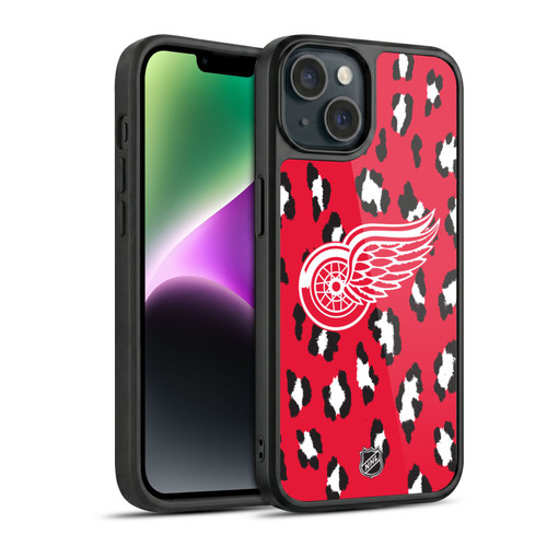 NHL Detroit Red Wings Leopard Pattern Gel Armour Case For Apple iPhone 14