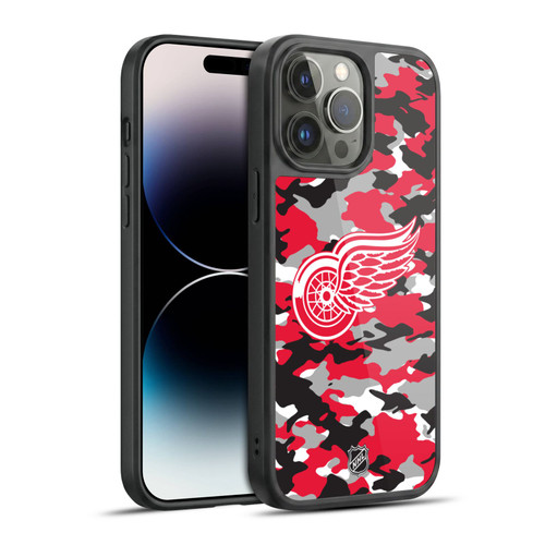 NHL Detroit Red Wings Camouflage Gel Armour Case For Apple iPhone 14 Pro Max