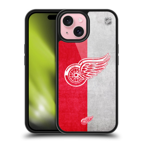 NHL Detroit Red Wings Half Distressed Gel Armour Case For Apple iPhone 15