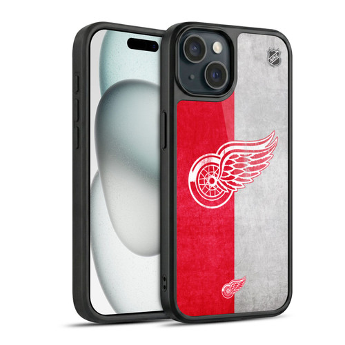 NHL Detroit Red Wings Half Distressed Gel Armour Case For Apple iPhone 15
