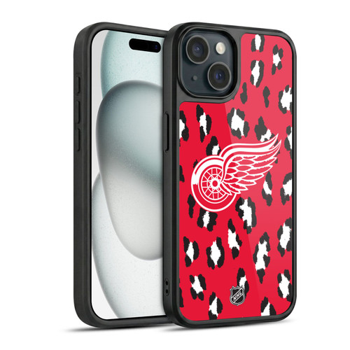 NHL Detroit Red Wings Leopard Pattern Gel Armour Case For Apple iPhone 15
