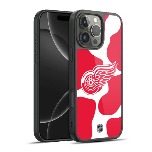 NHL Detroit Red Wings Cow Pattern Gel Armour Case For Apple iPhone 16 Pro Max