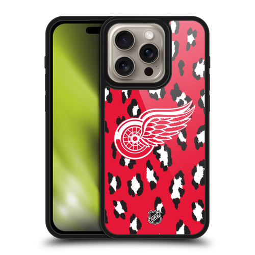 NHL Detroit Red Wings Leopard Pattern Gel Armour Case For Apple iPhone 16 Pro