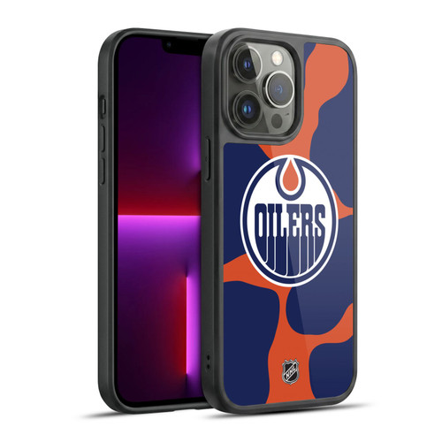 NHL Edmonton Oilers Cow Pattern Gel Armour Case For Apple iPhone 13 Pro Max