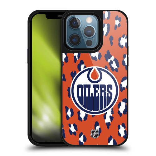 NHL Edmonton Oilers Leopard Pattern Gel Armour Case For Apple iPhone 13 Pro