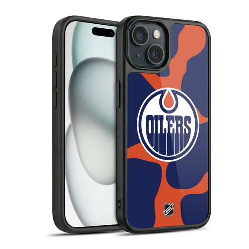 NHL Edmonton Oilers Cow Pattern Gel Armour Case For Apple iPhone 15