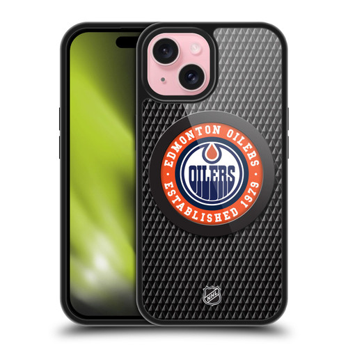 NHL Edmonton Oilers Puck Texture Gel Armour Case For Apple iPhone 15