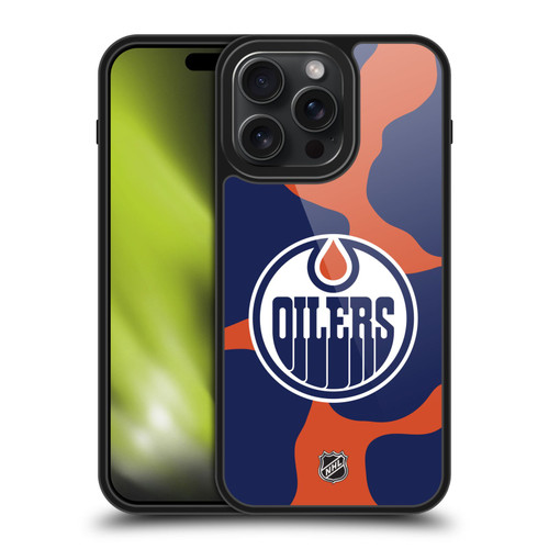 NHL Edmonton Oilers Cow Pattern Gel Armour Case For Apple iPhone 15 Pro Max