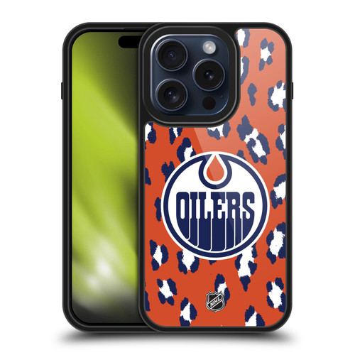 NHL Edmonton Oilers Leopard Pattern Gel Armour Case For Apple iPhone 15 Pro