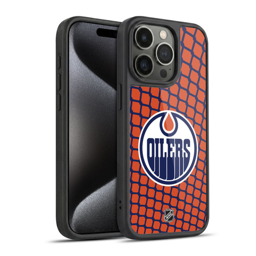 NHL Edmonton Oilers Net Pattern Gel Armour Case For Apple iPhone 15 Pro