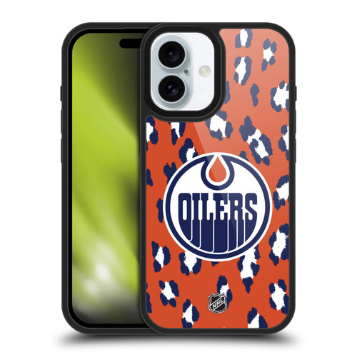 NHL Edmonton Oilers Leopard Pattern Gel Armour Case For Apple iPhone 16