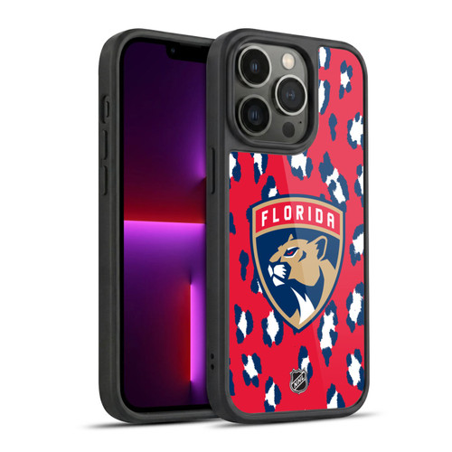 NHL Florida Panthers Leopard Pattern Gel Armour Case For Apple iPhone 13 Pro