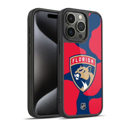 NHL Florida Panthers Cow Pattern Gel Armour Case For Apple iPhone 15 Pro