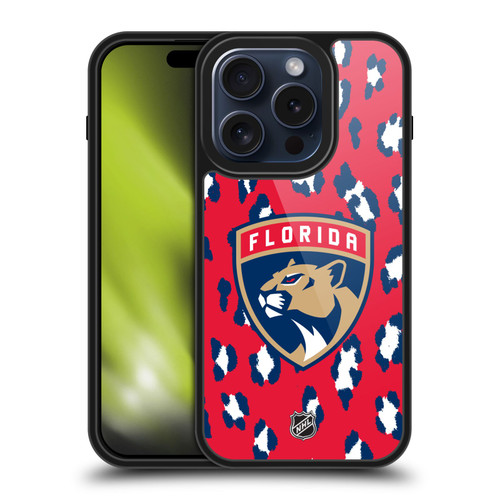 NHL Florida Panthers Leopard Pattern Gel Armour Case For Apple iPhone 15 Pro