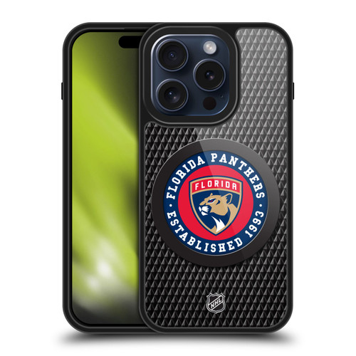 NHL Florida Panthers Puck Texture Gel Armour Case For Apple iPhone 15 Pro