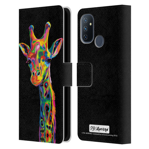 P.D. Moreno Animals Giraffe Leather Book Wallet Case Cover For OnePlus Nord N100