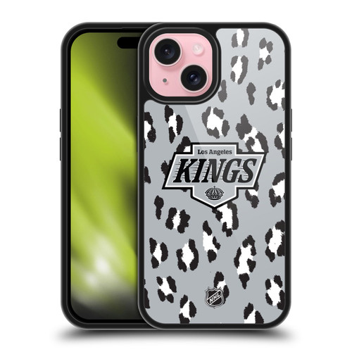 NHL Los Angeles Kings Leopard Pattern Gel Armour Case For Apple iPhone 15 NHL Los Angeles Kings Leopard Pattern Gel Armour Case For Apple iPhone 15