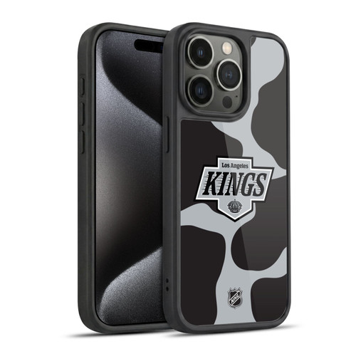 NHL Los Angeles Kings Cow Pattern Gel Armour Case For Apple iPhone 15 Pro
