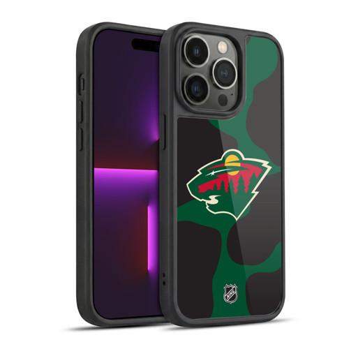 NHL Minnesota Wild Cow Pattern Gel Armour Case For Apple iPhone 14 Pro