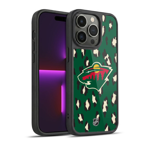 NHL Minnesota Wild Leopard Pattern Gel Armour Case For Apple iPhone 14 Pro