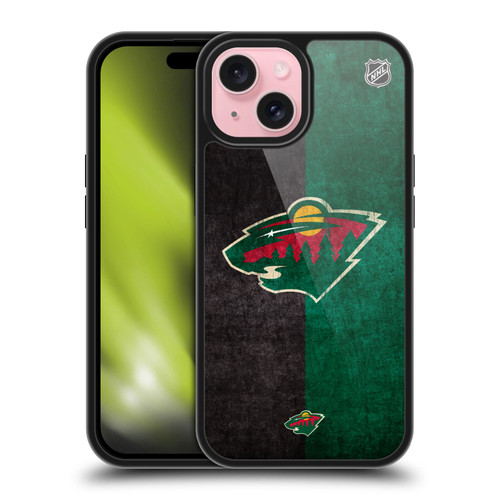 NHL Minnesota Wild Half Distressed Gel Armour Case For Apple iPhone 15