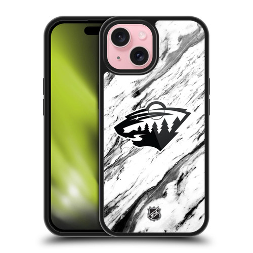 NHL Minnesota Wild Marble Gel Armour Case For Apple iPhone 15