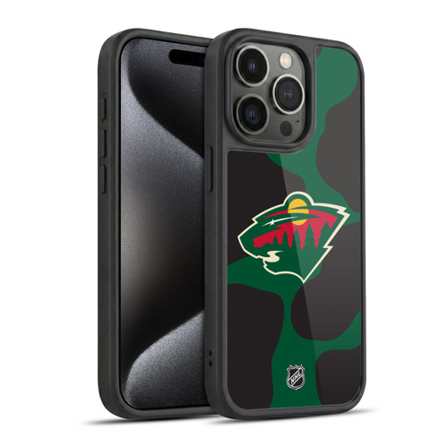 NHL Minnesota Wild Cow Pattern Gel Armour Case For Apple iPhone 15 Pro