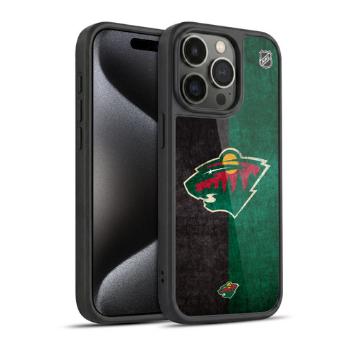NHL Minnesota Wild Half Distressed Gel Armour Case For Apple iPhone 15 Pro