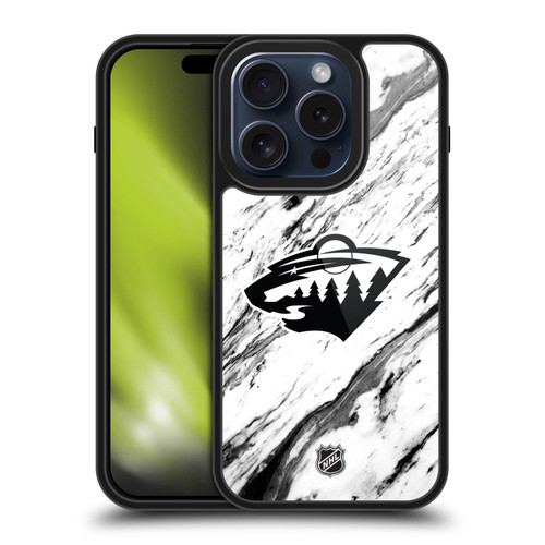 NHL Minnesota Wild Marble Gel Armour Case For Apple iPhone 15 Pro