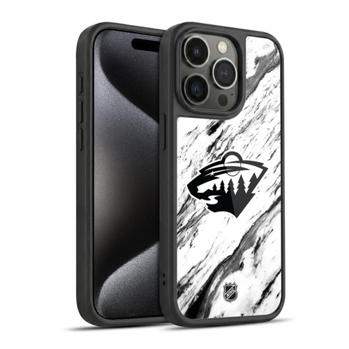 NHL Minnesota Wild Marble Gel Armour Case For Apple iPhone 15 Pro