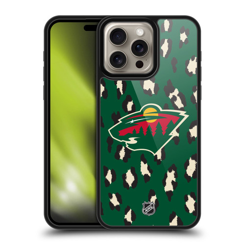 NHL Minnesota Wild Leopard Pattern Gel Armour Case For Apple iPhone 16 Pro Max