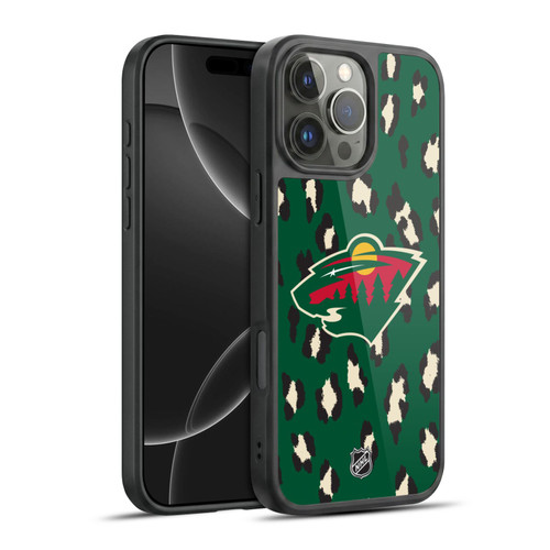 NHL Minnesota Wild Leopard Pattern Gel Armour Case For Apple iPhone 16 Pro Max