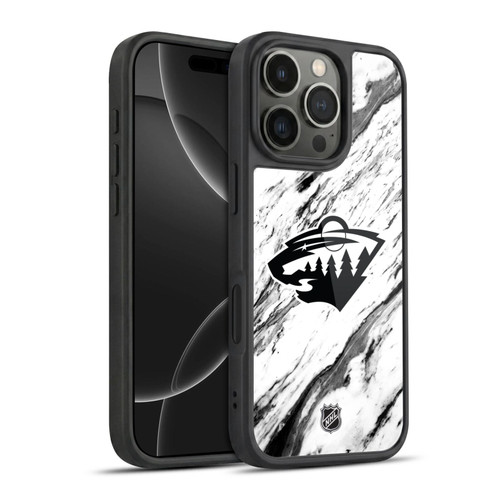 NHL Minnesota Wild Marble Gel Armour Case For Apple iPhone 16 Pro