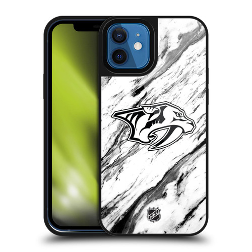 NHL Nashville Predators Marble Gel Armour Case For Apple iPhone 12 / iPhone 12 Pro