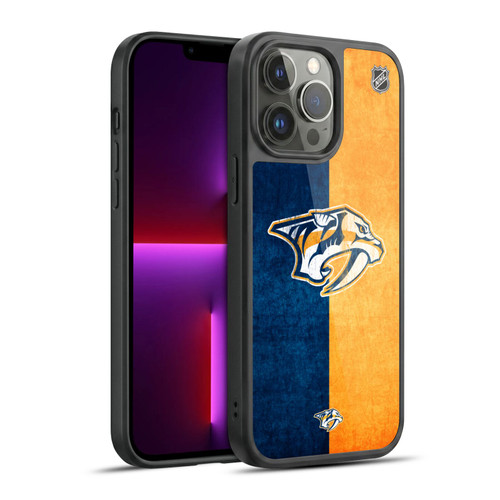 NHL Nashville Predators Half Distressed Gel Armour Case For Apple iPhone 13 Pro Max