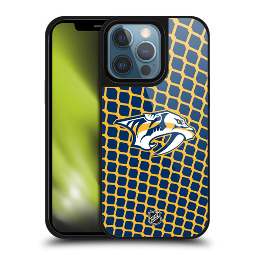NHL Nashville Predators Net Pattern Gel Armour Case For Apple iPhone 13 Pro NHL Nashville Predators Net Pattern Gel Armour Case For Apple iPhone 13 Pro