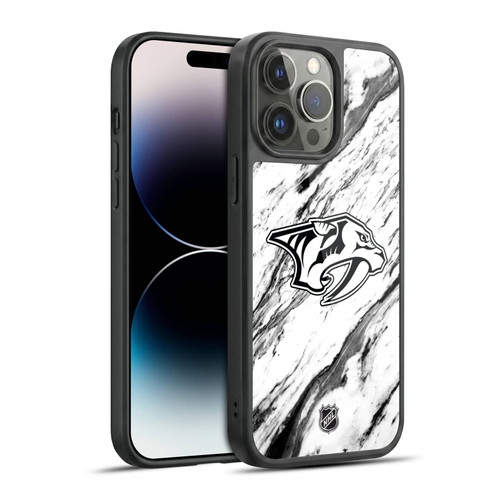 NHL Nashville Predators Marble Gel Armour Case For Apple iPhone 14 Pro Max