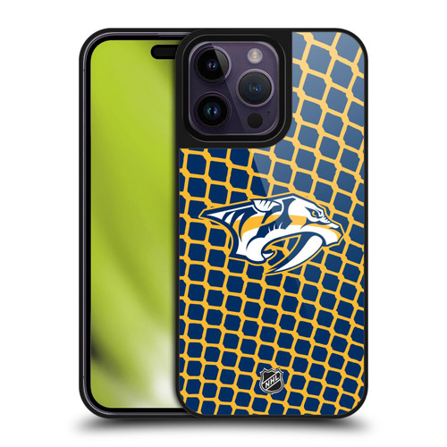 NHL Nashville Predators Net Pattern Gel Armour Case For Apple iPhone 14 Pro Max